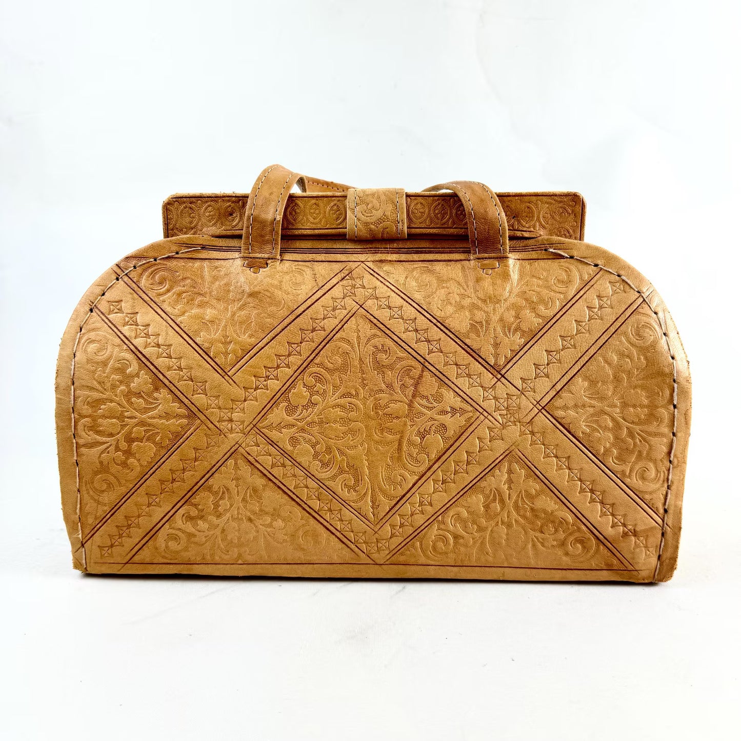 Vintage Moroccan Tooled Leather Bag