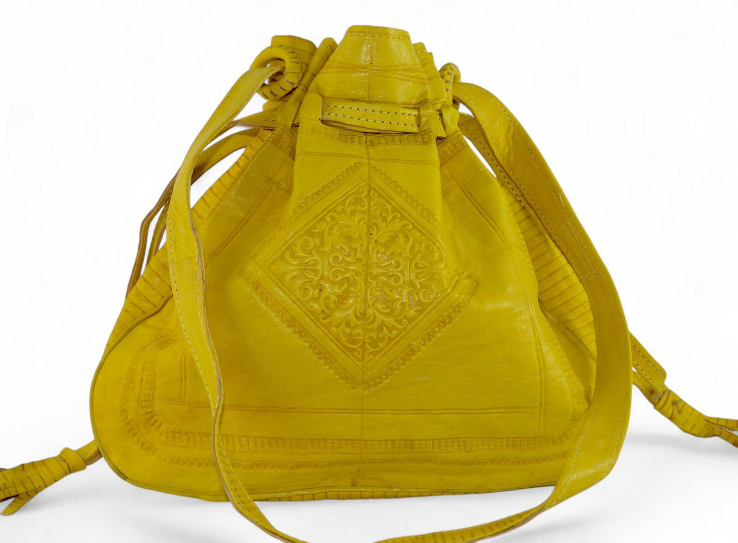 Handmade Yellow Leather Shoulder Bag