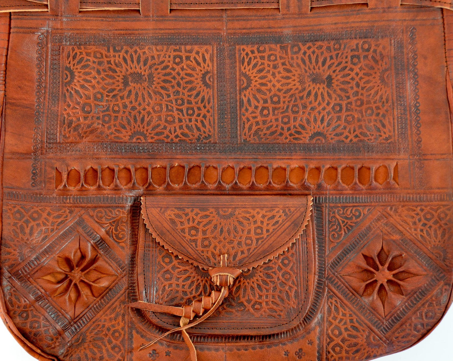 Moroccan Leather Bucket Bag – Chestnut Brown