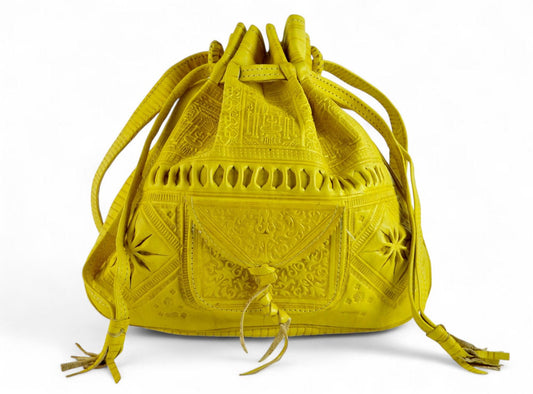 Handmade Yellow Leather Shoulder Bag