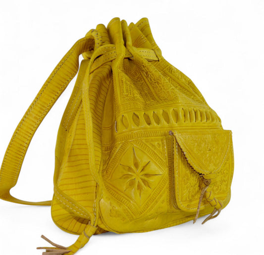 Handmade Yellow Leather Shoulder Bag