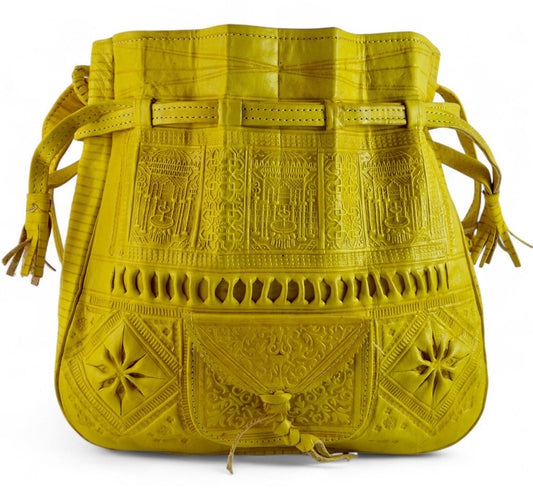 Handmade Yellow Leather Shoulder Bag