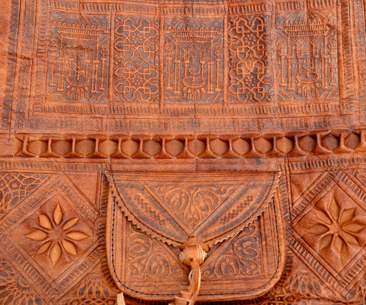 Moroccan Leather Bucket Bag – Chestnut Brown